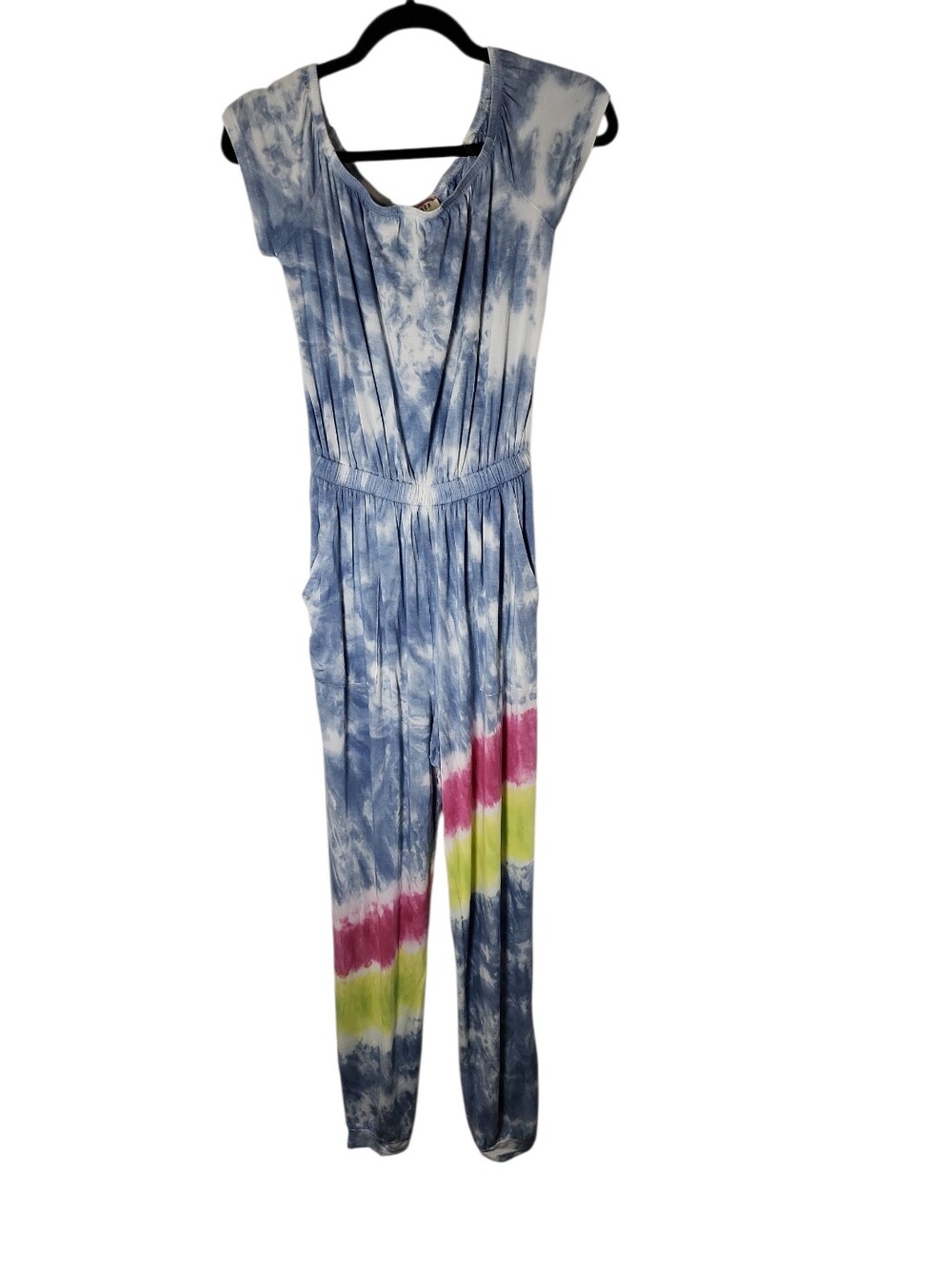 Andree By Unit Tie Dyed Pocketed Jumpsuit Nwt Size Small‎ Rainbow